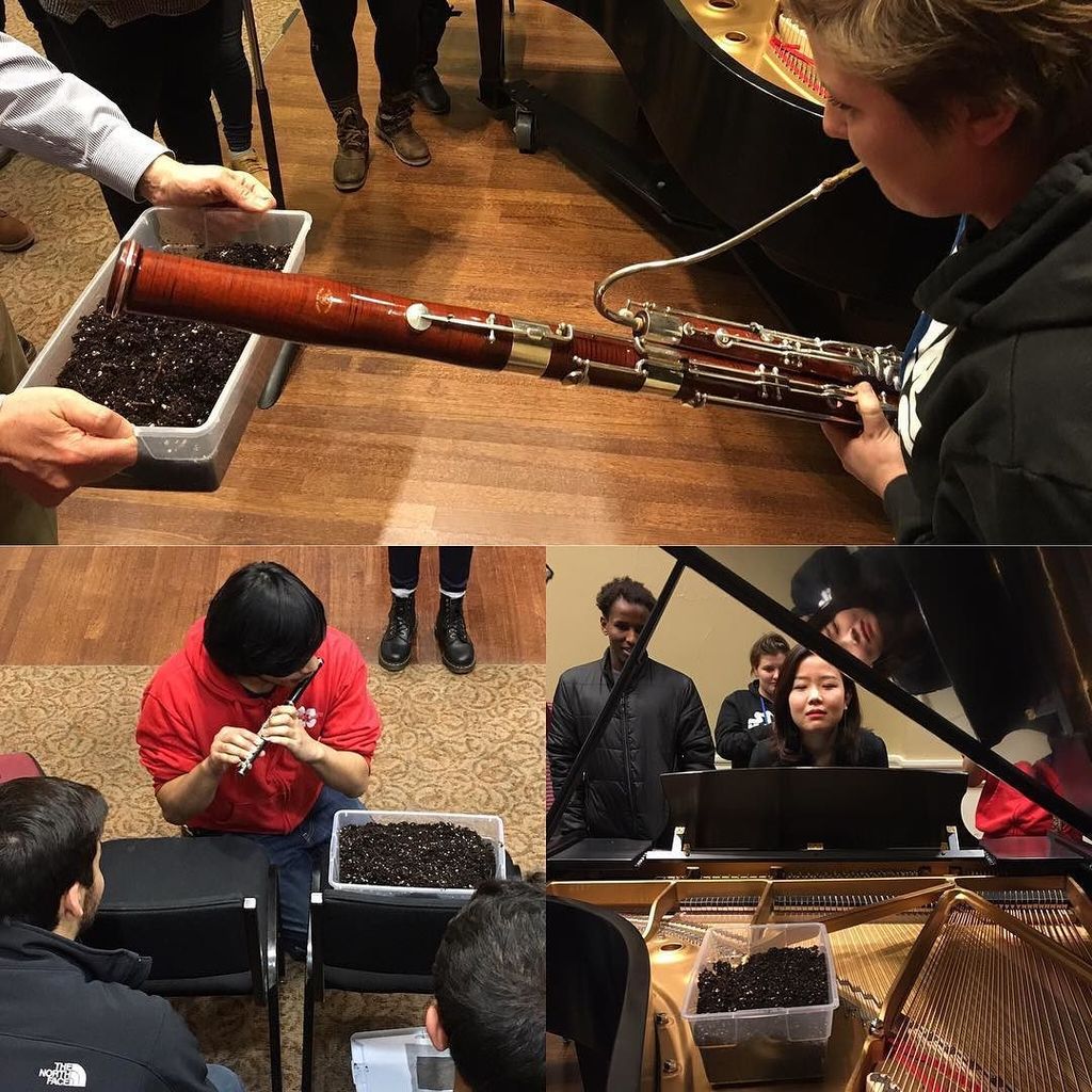 NECmusic_CPP's tweet photo. It's not everyday that students get to recreate a Darwin experiment and play their instruments for worms! #necmusic #necinthecommunity #neccpp #harvard #darwin #worms https://t.co/kxeYgDnSPR