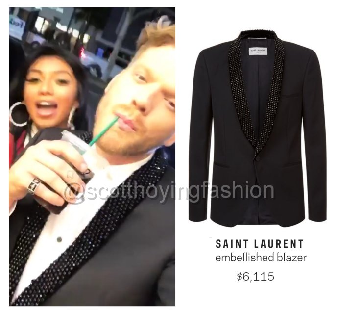 SHFashion17's tweet photo. #AVeryPentatonixChristmas is coming on a screen near YOU! 🎄 Ft. Scott sparkling in this @YSL  jacket! ✨🌟✨ #scotthoyingfashion #pentatonix #APentatonixChristmasDLX https://t.co/hlm6fu6i4Q