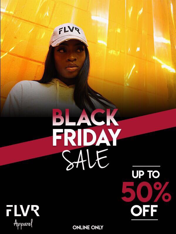 flvrapparel's tweet photo. โซ๏ธ#FLVR Black Friday SALE!! โซ๏ธ
Get up to 50% off on our current collection this Friday!!
#IdentifyYours #BlackFriday https://t.co/WXG7NYzeR3