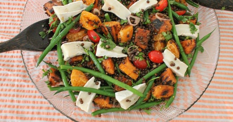 WOW! We are swooning over this Sweet Potato French Bean Lentil Salad #SundaySupper buff.ly/2zm0NWF