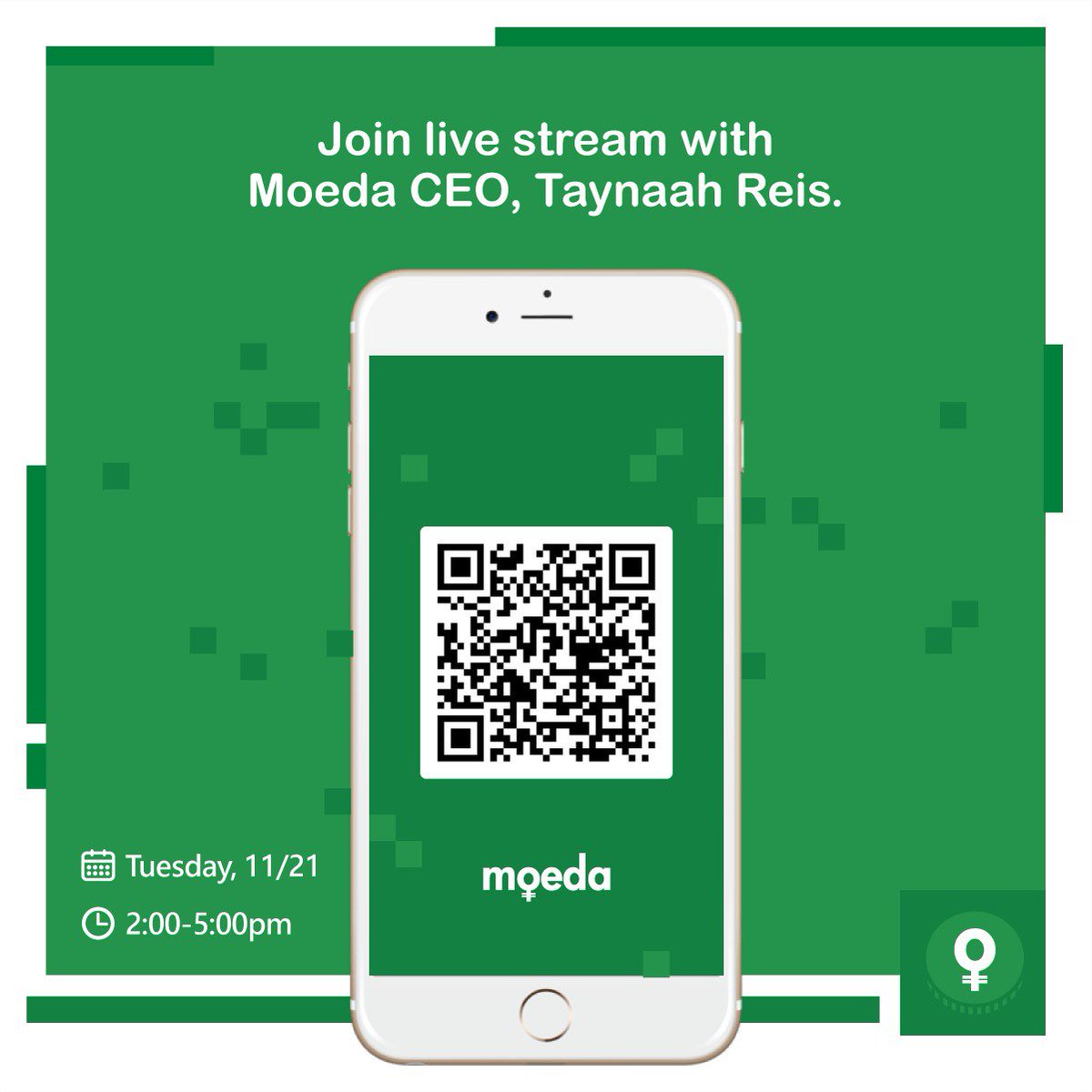 Moeda Seeds On Twitter Ceo Taynaahreis Taynaah Reis Is Hosting Meetup In Shanghai Livestreaming Begins 2pm Utc 8 On 11 21 Please Scan Qr Code To Join With Questions Suggestions On Moedabanking Https T Co Csrkkabs68 Twitter