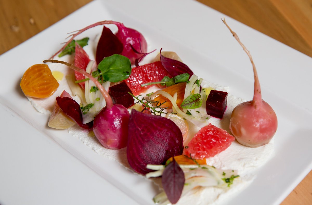 whitebisonvail's tweet photo. New season, new menu!  Opening Friday for dinner. 
This is the Roasted Beet Salad.
.
.
.
.
#WhiteBisonVail #Vail #VailVillage #newmenu #appetizer #eeeeeats #intayum #foodstagram #forkyeah #foodlove #foodandwine https://t.co/r3O4symnAS