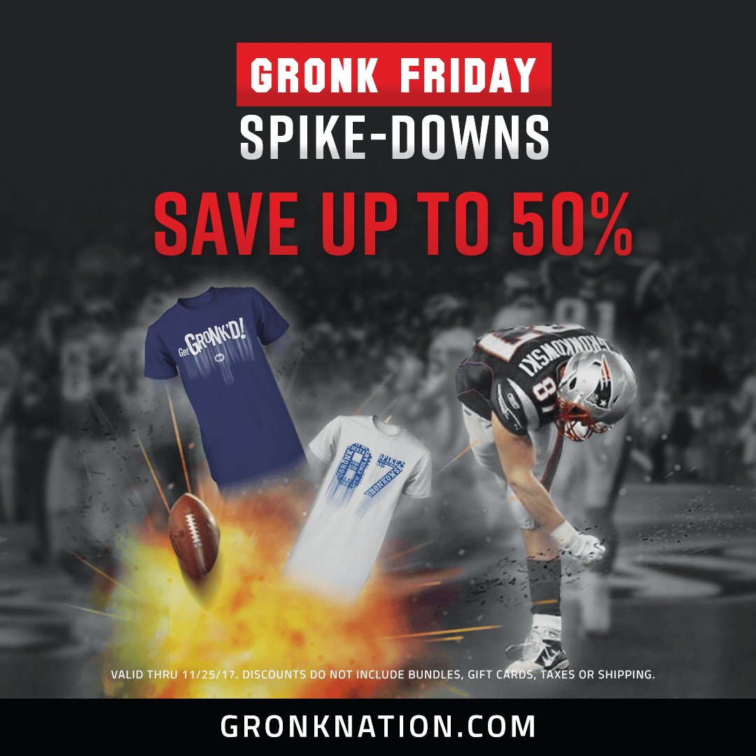 GronkNation's tweet photo. Get your holiday shopping done early, Gronk Friday starts NOW! 🔥
https://t.co/vCZXLDVind https://t.co/o4HIOXv8Dn