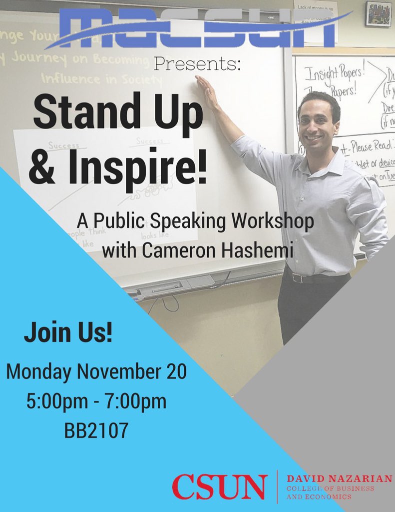 MacsunMatadors's tweet photo. MACSUN invites you to join us tonight for our inspiring Public Speaking Workshop! Further info on our flyer, we hope to see you there! https://t.co/cxAl2tX1TM