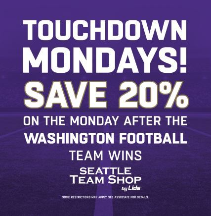 Start off Thanksgiving week celebrating the Huskies win over Utah! Save 20% today for Touchdown Monday! 🏈 #GoHuskies