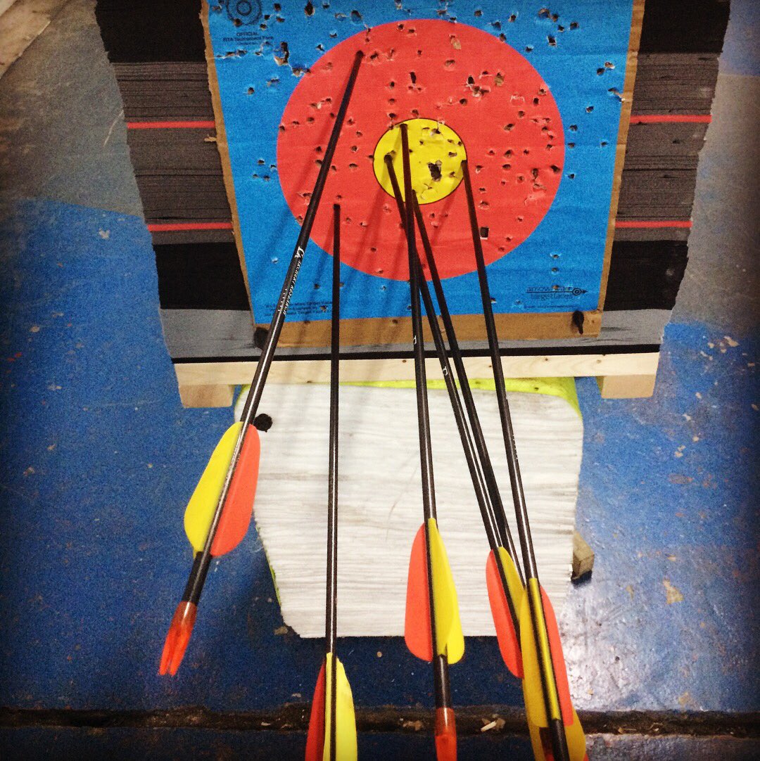 Megintransition's tweet photo. Tonight I achieved 1 off #2017BucketList. 1.30hrs of solid shooting. I’m slightly addicted/self competitive -who knew? 😜 #Archery #vanguard https://t.co/N6SX47kZYD
