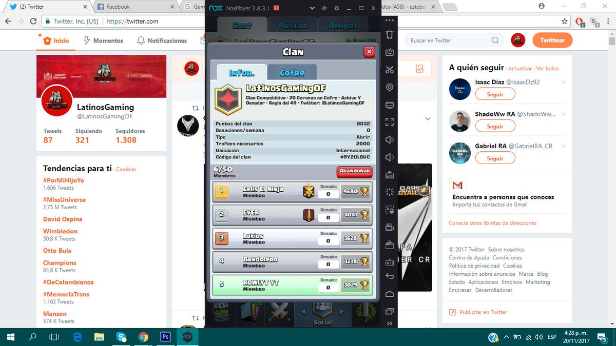 LatinosGamingOF's tweet photo. Vamos Chicos Ya Iniciara el Torneo Todos los que quieran Participar Los espero en el Clan
Go Go Go
RT para Difundir @TacosCR @CopaRoyaleKing @Yayoroyale @KMX_FOX @RL_Tournaments_  @RoyaleGamingRG @ChewiCR @CopaPremierCR @HotCookiesYT https://t.co/PkZd1j4Oki