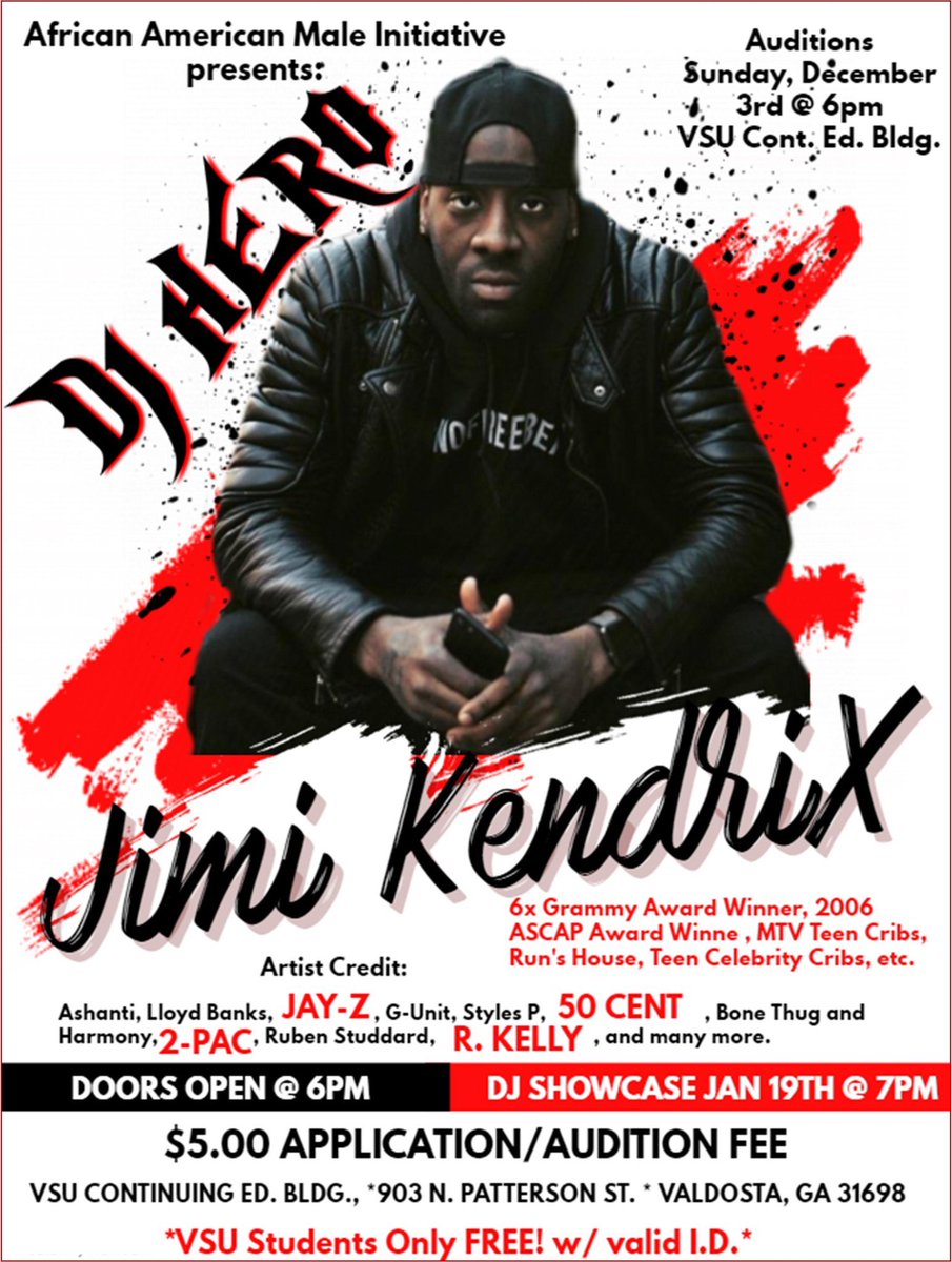 teamjimikendrix's tweet photo. #savethedate and Check out 6 x #Grammy #awardwinning producer @JiMiKenDrix I will be in #ValdostaGa @dc_executive event @BlazintheStage  and live #interview with the hottest R&amp;B hip hop  radio station in #SouthGeorgia &amp; #NorthFlorida @96SevenFM #spreadtheword https://t.co/BoZYgBDFOd