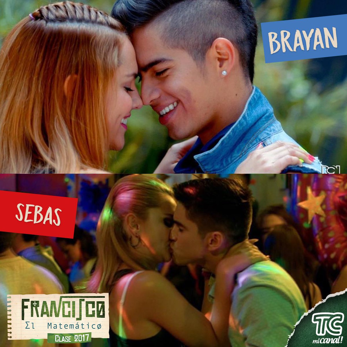 tctelevision's tweet photo. ¿#LaBarbys 👩 está mejor con #Brayan ❤️😉 o con #Sebas 💚😎?
¡Las decisiones del corazón😍 son las más difíciles!
Vive esta historia📺 en #FranciscoElMatemático2017.📚 https://t.co/MkDSd2hfDe