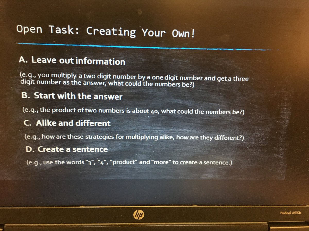 MelissaSeco's tweet photo. Looking at open & parallel tasks by @MarianSmall as a way to differentiate math instruction. @ctfosnot’s multiplication #landscape helps us identify #models, #bigideas, and #strategies for solving this #paralleltask #MathPart1and2 https://t.co/HgQD9VBzmm