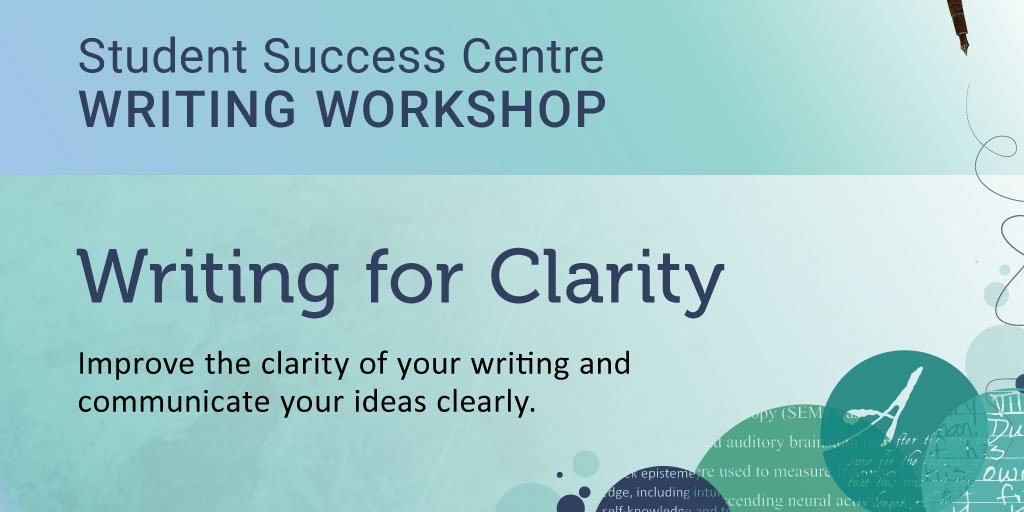 UofASSC's tweet photo. Do your ideas sound better in your head than on paper? Learn how to write for clarity at our Nov. 23 workshop from 2 - 4 p.m. Register at https://t.co/OJBHuqMd4X https://t.co/XQ88zuSyV5