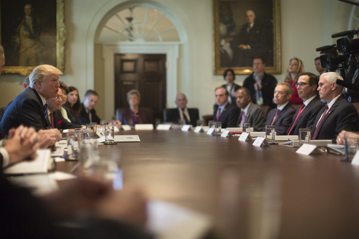 VP45's tweet photo. At today’s @Cabinet meeting @POTUS had this to say about our historic TAX CUTS plan: “We are committed to bringing urgent relief to hardworking families...& restoring America's competitive edge so we can bring back our JOBS."
Let's get this done! https://t.co/UVINk9QLY9