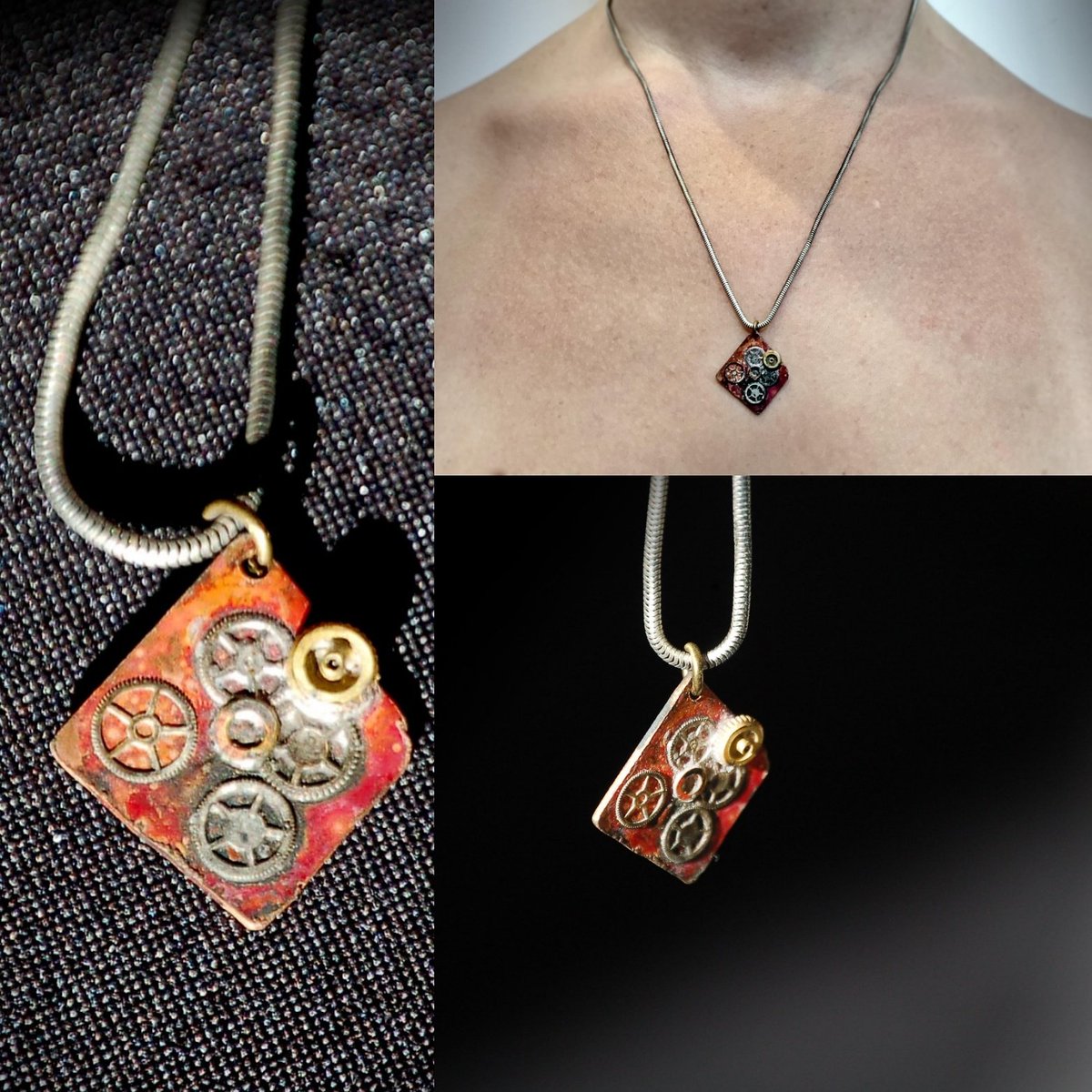 Adamson_Designs's tweet photo. Industrial dystopian pendant
#watchpart #dystopia #apocalyptic #dystopianjewellery
#belper #derbyshirejeweller #silverjewellery #belpernorthmill
#steampunk #steampunkeveryday #steampunkjewellery #steampunkjewelry
https://t.co/w7TrRS5f4v  https://t.co/DFPFtUgb6F https://t.co/y3EkwrXf0i