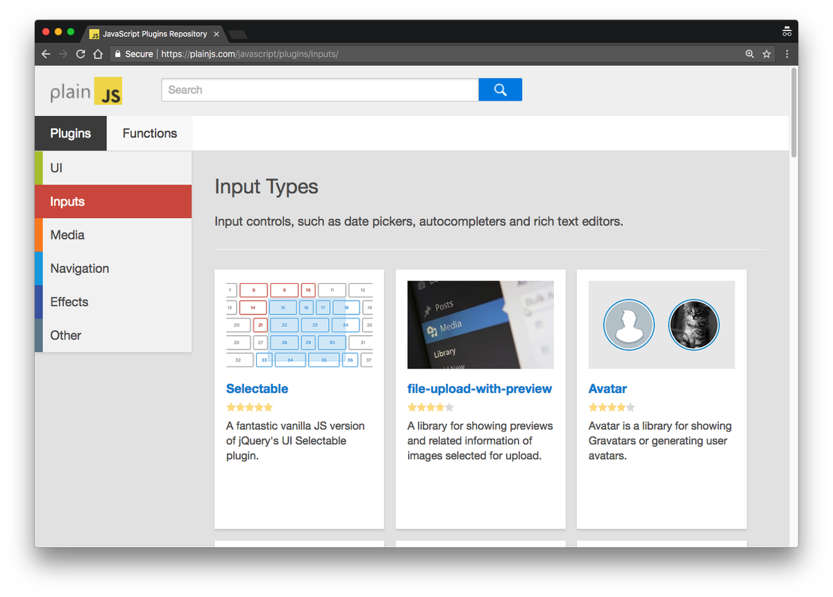 umaar's tweet image. PlainJS ⭐ plainjs.com - A heap of vanilla JavaScript utilities and plugins for accomplishing common front-end tasks. Lots of demos and code examples here 💯