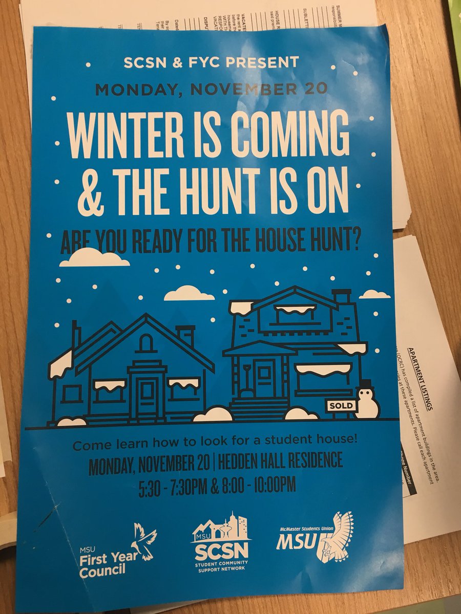MSU_FYC's tweet photo. Hey guys the House Hunt event starts in 8 minutes!!! Come down to the Ravine room in Hedden Hall #SHAWtalk https://t.co/2T62i3JONq
