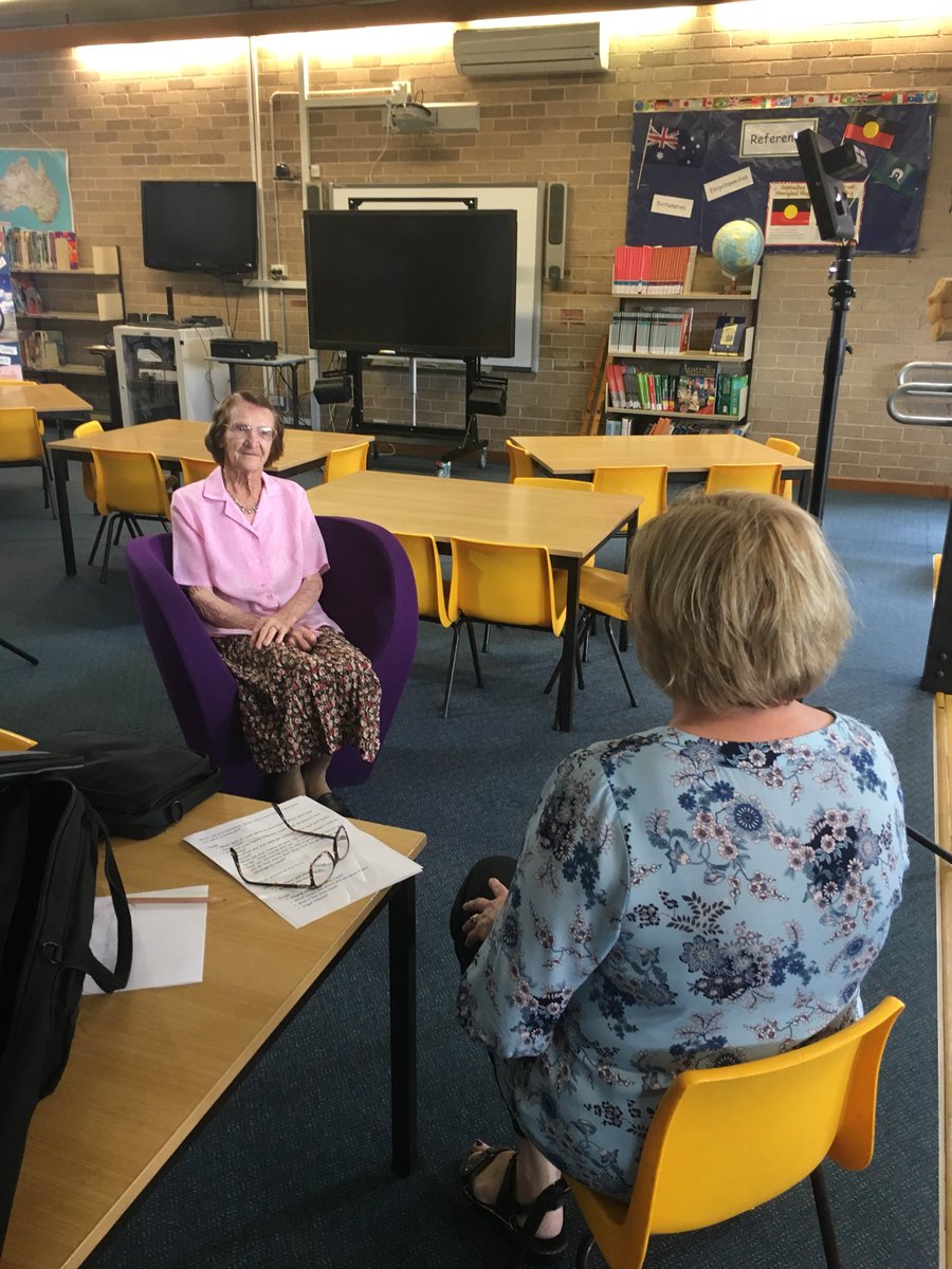 esinnott17's tweet photo. 89yr old Mrs Hayes- filming special memories for our school. The Hayes family owned the farmland Hayes Park is built on. @daskkiphil @NSWEducation https://t.co/E0EEzsgs21