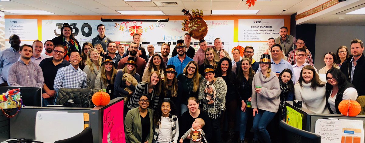 So thankful for this group! Happy Thanksgiving from <a href="/TEK_Boston/">TEKsystemsBoston</a>