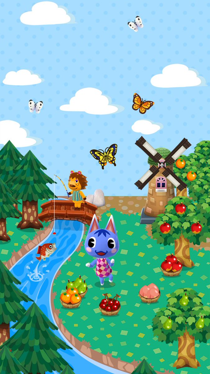 Kinopio027's tweet photo. Je viens de compléter mon 3e papier-peint ! #AnimalCrossing #PocketCamp #acwallpaper https://t.co/Y8poHK83XZ