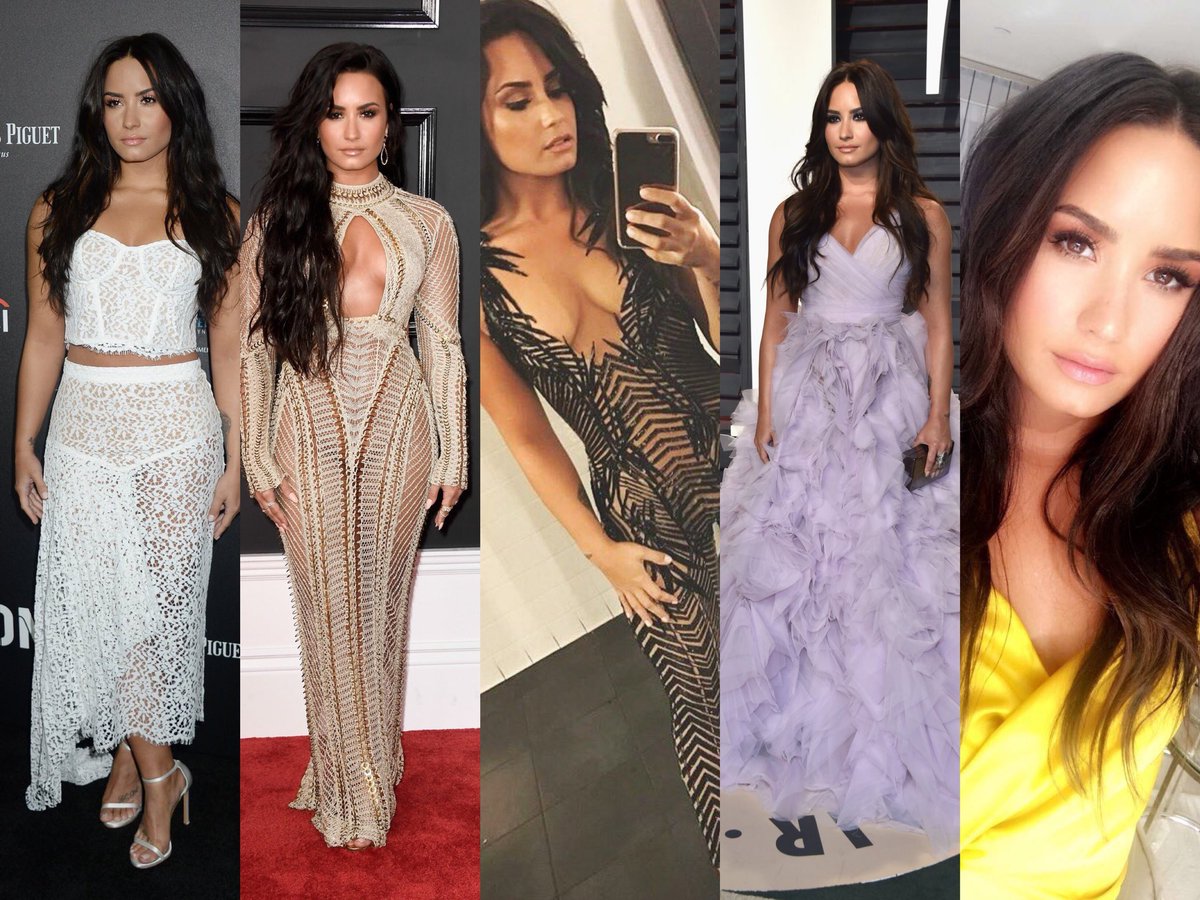 vietbaddie's tweet photo. yes, miss lovato SERVED all the looks in 2017. https://t.co/xJQb5fXyrU