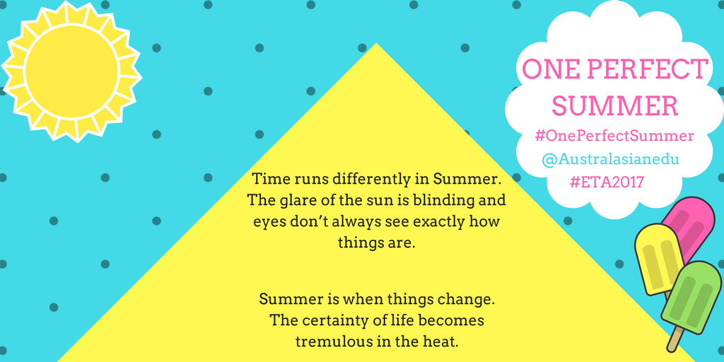 AustralasianEdu's tweet photo. Current self pats past self on the back for locking down Canva design work. 
Title header for my session
#ETA2017 #OnePerfectSummer https://t.co/T2LR9eRAft