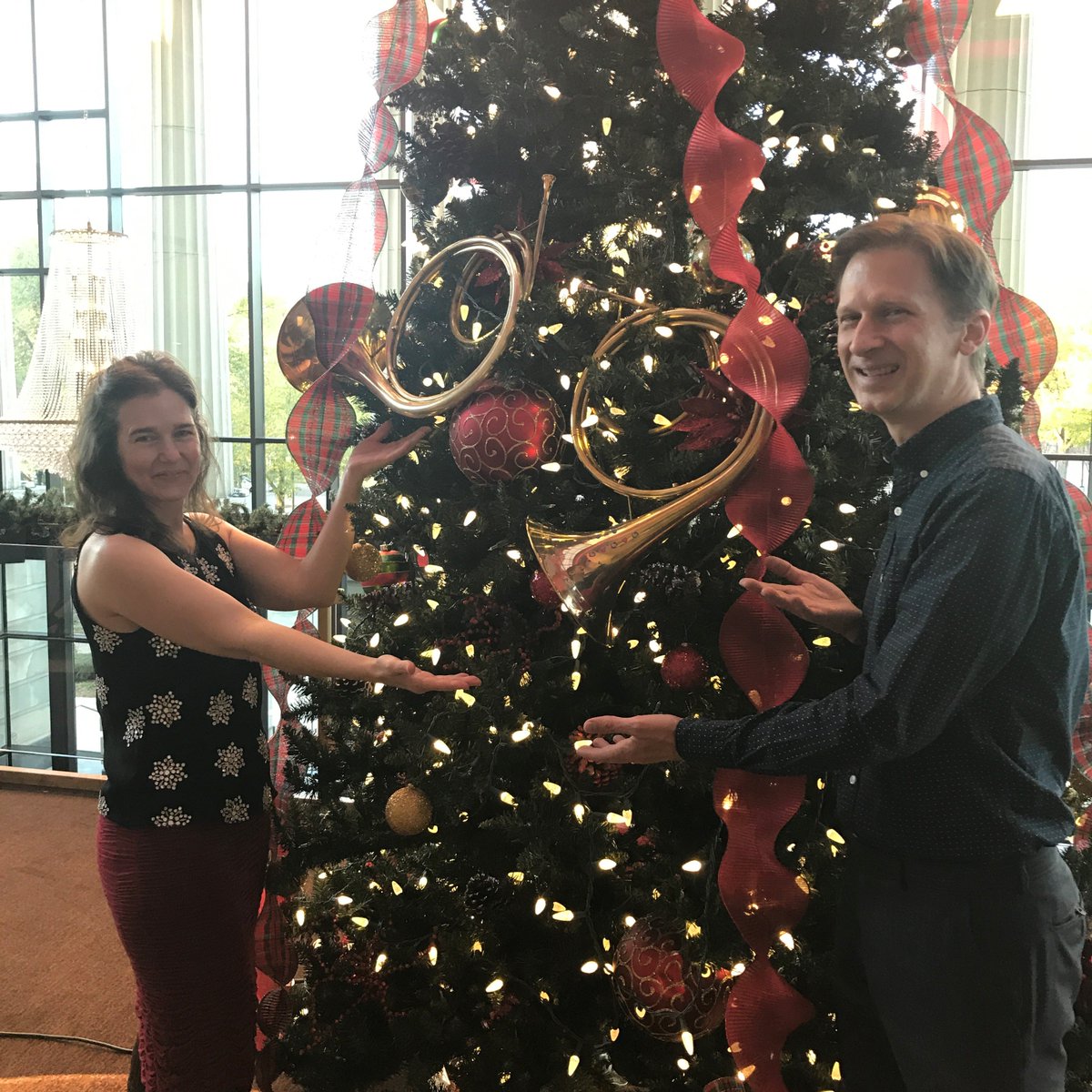 ncsymphony's tweet photo. "The horns were hung on the @DECRaleigh Christmas tree with care..." Hear our own Baroque masters Rachel Niketopoulos and Christopher Caudill perform on these beautiful natural horns from the 18th century at Baroque Masters, Dec 1-2 >> https://t.co/WkLHRzFUwg #baroquemasters https://t.co/5LgGwgeFCU