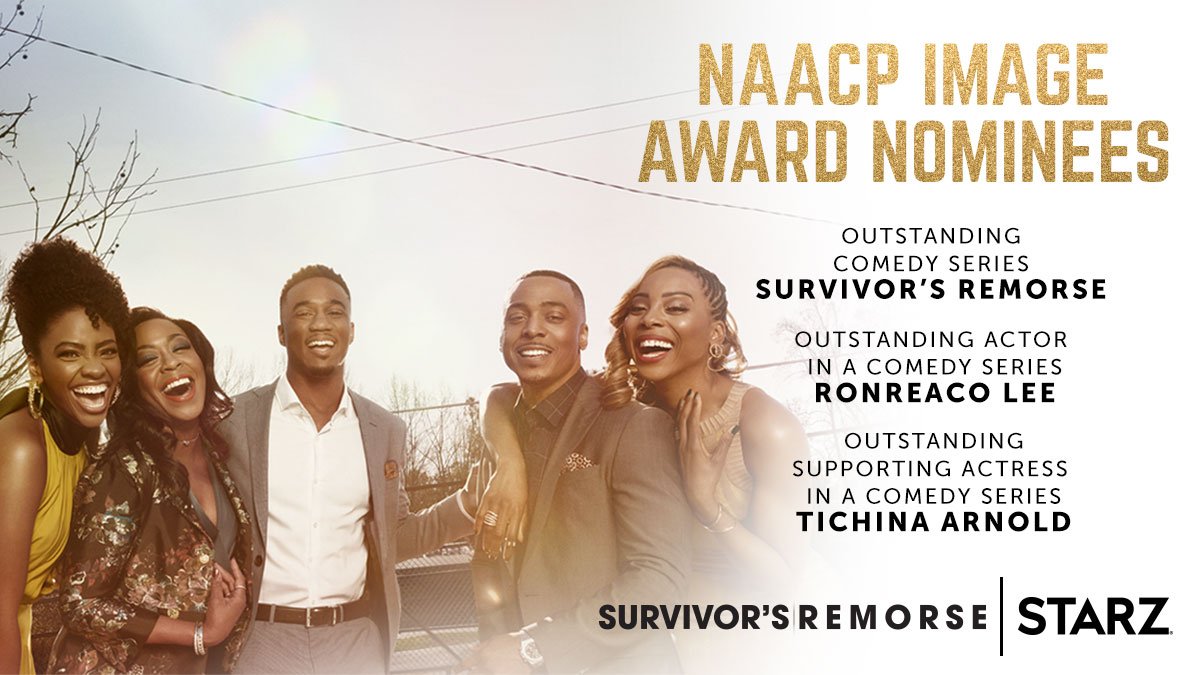 Big congrats to the #SurvivorsRemorse cast and crew on their <a href="/naacpimageaward/">NAACP Image Awards®</a> nominations! A special shoutout to nominees <a href="/DoubleRLee/">DoubleRLee</a> &amp; <a href="/TichinaArnold/">TICHINA ARNOLD</a>. 🙌🏽 #ImageAwards #SurvivorsRemorse