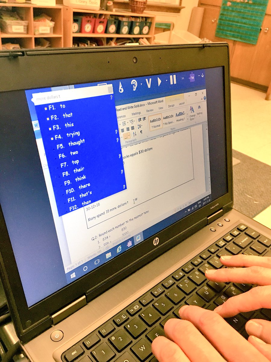 MelissaSeco's tweet photo. Learning how to use the predictor feature &amp; visuals on #ReadWriteGold to support communication in math @monicajcarey @YorkUedPL https://t.co/m9nvMkoaKO