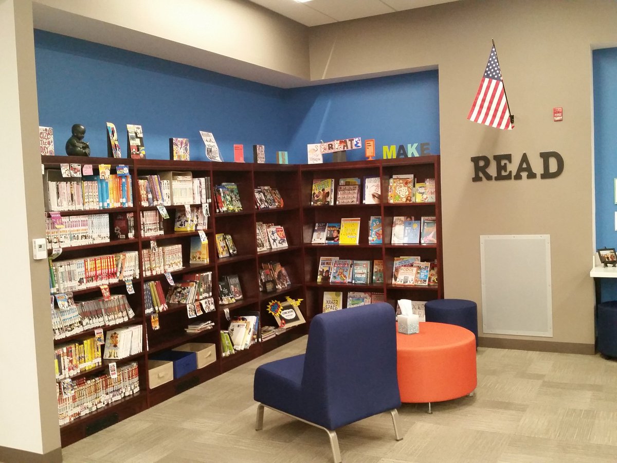 spkowalski's tweet photo. Check out our NEW #GraphicNovel nook!  Inspired by the #nyla2017 panel!  #esmpgPROUD https://t.co/uJqVZzDmVO