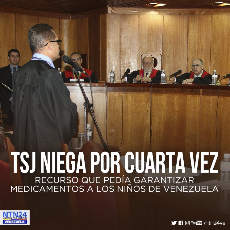 Por cuarta vez el Tribunal Supremo venezolano negó recurso para garantizar medicamentos a niños bit.ly/2mKfa0Z