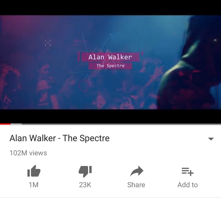 IAmAlanWalker's tweet photo. #TheSpectre has reached 100 Million views on @YouTube ! 🎉🎉😳 https://t.co/bkxTJNpYGi