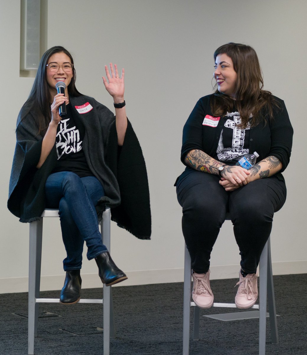 izzydoesizzy's tweet photo. Pssst! Hey @emilyjustinefan @gringogidget check out this awesome photo of you two on the panel at #freeCodeConf #toronto https://t.co/sD253Id9sw