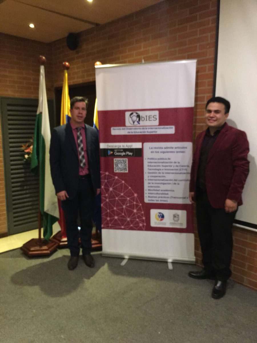udistrital's tweet photo. #Internacionalizacion Hoy la Universidad Distrital se destaca con el lanzamiento de la Revista Científica ObIES Vol. 2 en el marco de la asamblea anual de la Red Colombiana para la Internacionalización de la Educación Superior en #LACHEC 2017 en Medellín https://t.co/c0PIbPH5FQ