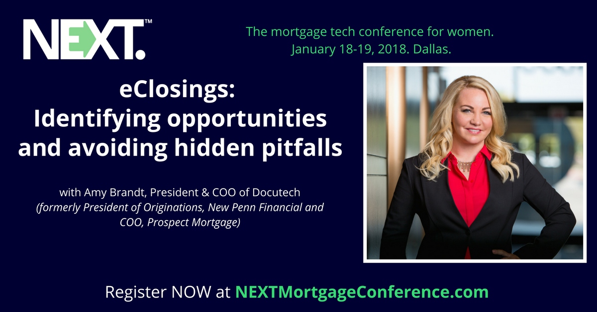NEXTMtgEvents's tweet photo. Here's @docutech Pres &amp; COO Amy Brandt on eClosings in @TheMReportNews Join her at NEXT in January! https://t.co/SIJMnaDOOL https://t.co/2gcWExYo8y