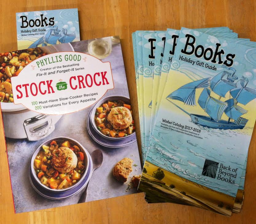 BackofBeyondBks's tweet photo. WINTER CATALOGS are here! Pictured here is "Stock the Crock" by Phyllis Good, a guaranteed crowd-pleaser for crock-pot aficionados &amp; beginners alike!  #stockthecrock #phyllisgood #wintercatalog #shoplocal #eatlocal #feast #moab #thanksgiving #holiday #cozy #bookstores @MPIBA https://t.co/va0o9ooSDb