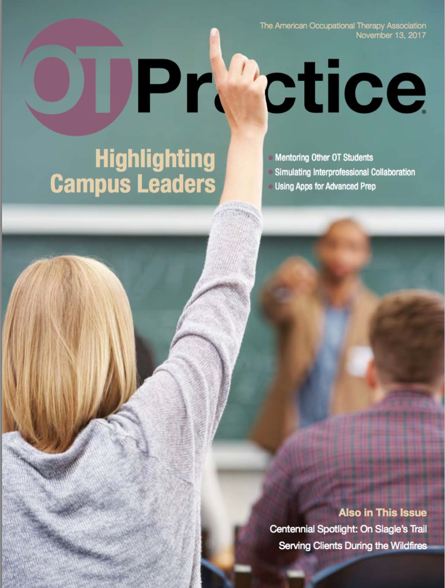 DrHiralKhatri's tweet photo. Happy to share!Covered in a reputed national level #OccupationalTherapy magazine @otpractice #OTPractice @AOTAInc Thank you @OTACnews for "Outstanding Student Award-2017"  #OTleadership #OccupationalTherapist #OTStudent #OTD #OTPassion https://t.co/sxLoGoPDOf