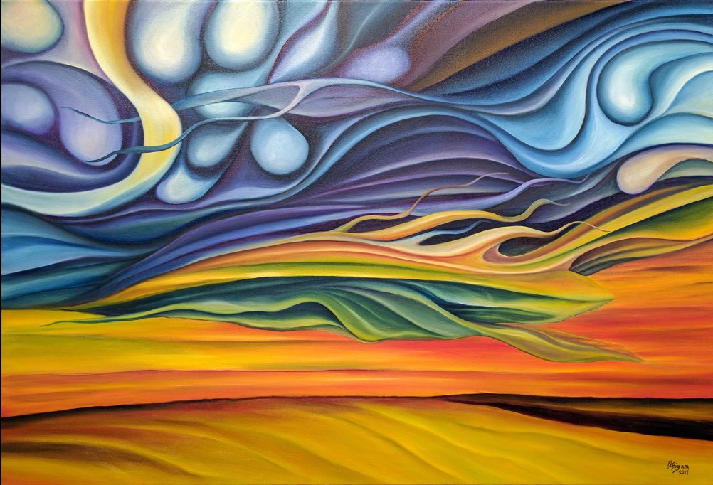 IAmSciArt's tweet photo. I went home with storms running through my head and a million ideas. I kept coming back to Chris's Carstairs timelapse and those few frames and decided to paint it. https://t.co/I2Lx8Z7f08
