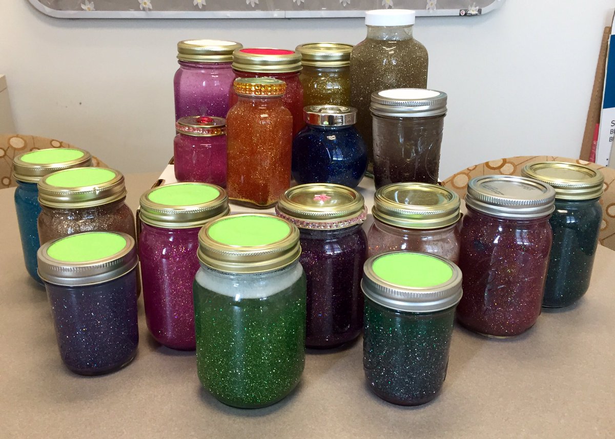 MH_SocialWorker's tweet photo. Glitter calm down jars provide teachers at @StuartHobsonMS with a resource to help students de-escalate and return to learning.  #SchoolMH #Intervention #GlitterJar https://t.co/Bp0h6IGMDU