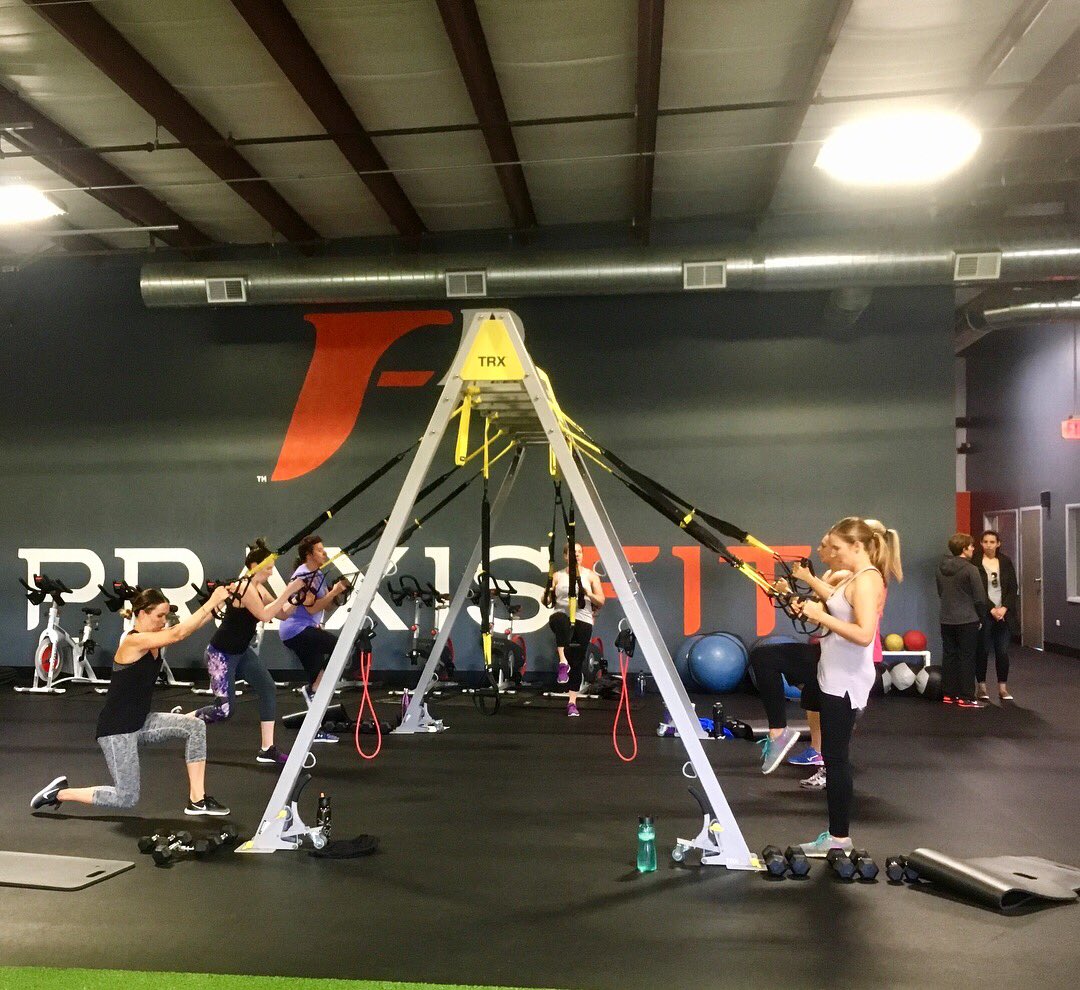PraxisFit's tweet photo. We incorporate @TRXtraining into our EliteMash-Up and Fire studio classes. You’d be surprised at how challenging your own body weight can be! https://t.co/xJy1uXJOwm