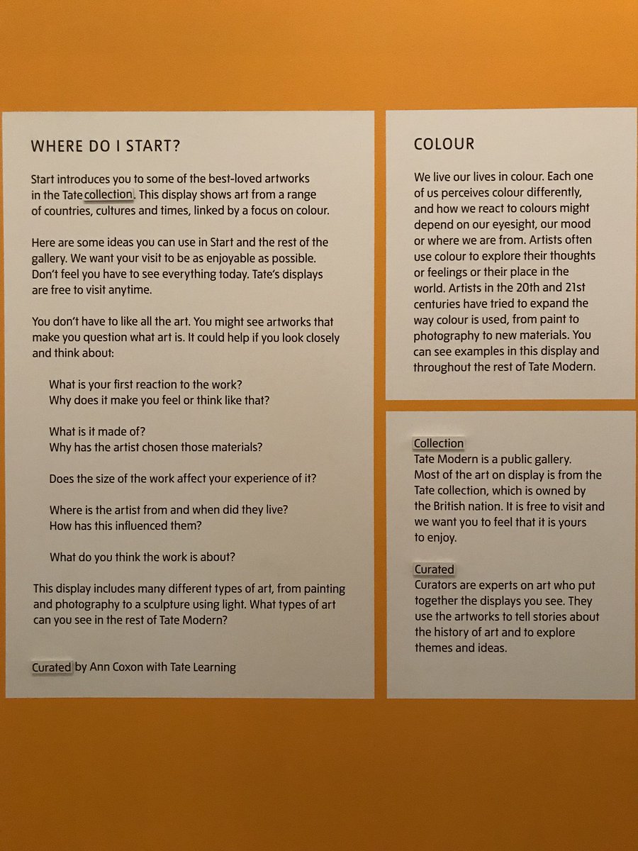 aniawsz's tweet photo. A big fan of #TateStart. Rooms filled with explanations and ideas on how to approach art. A primer. Great job @Tate ๐ https://t.co/1vBFC3Gnxd