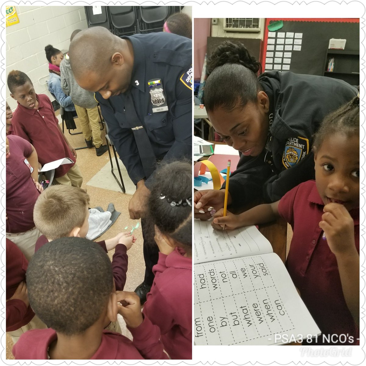 MsRobin105's tweet photo. PSA3 Housing 81NCO's PO Nwajei and PO Robin-Edwards at Stuyvesant Gardens Community Center for a little homework help and fun. #EachOneTeachOne #CommunityPolicing #PositiveMinds @NYPDPSA3 https://t.co/LO6VKEvbaQ