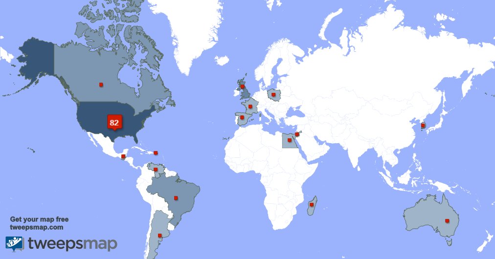 My followers live in USA (80%), UK.(6%)... Get your free map: tweepsmap.com/!ycurpcrfect