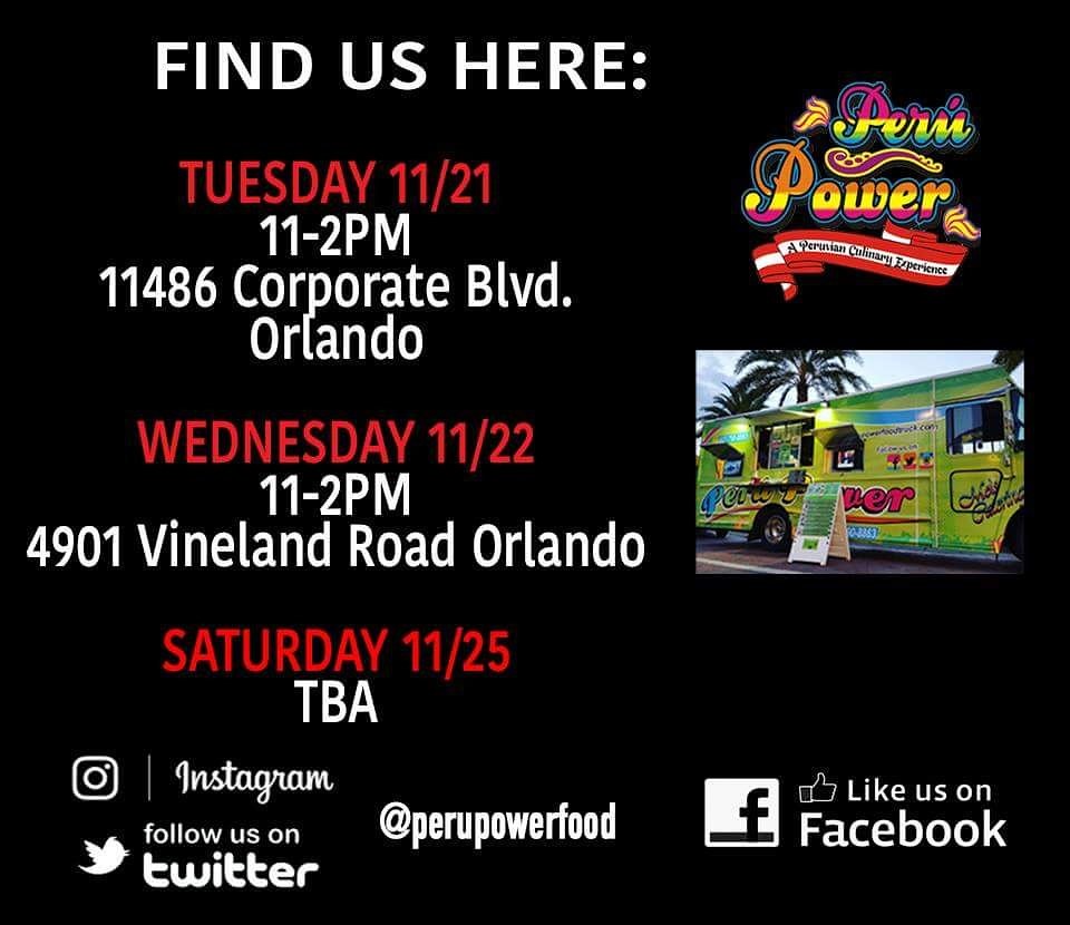 perupowerfood's tweet photo. Short Week ahead #perupowerlovers! Find us for lunch at these locations. Don't miss our special dish on Wednesday 11/22: Eye Round Roast with Rice and Mash Potatoes
And stay tuned for Saturday's event!
#peruvianstreetfood #seafood #sandwiches #delicious #bestfood #latincuisine https://t.co/X17Idixx1m