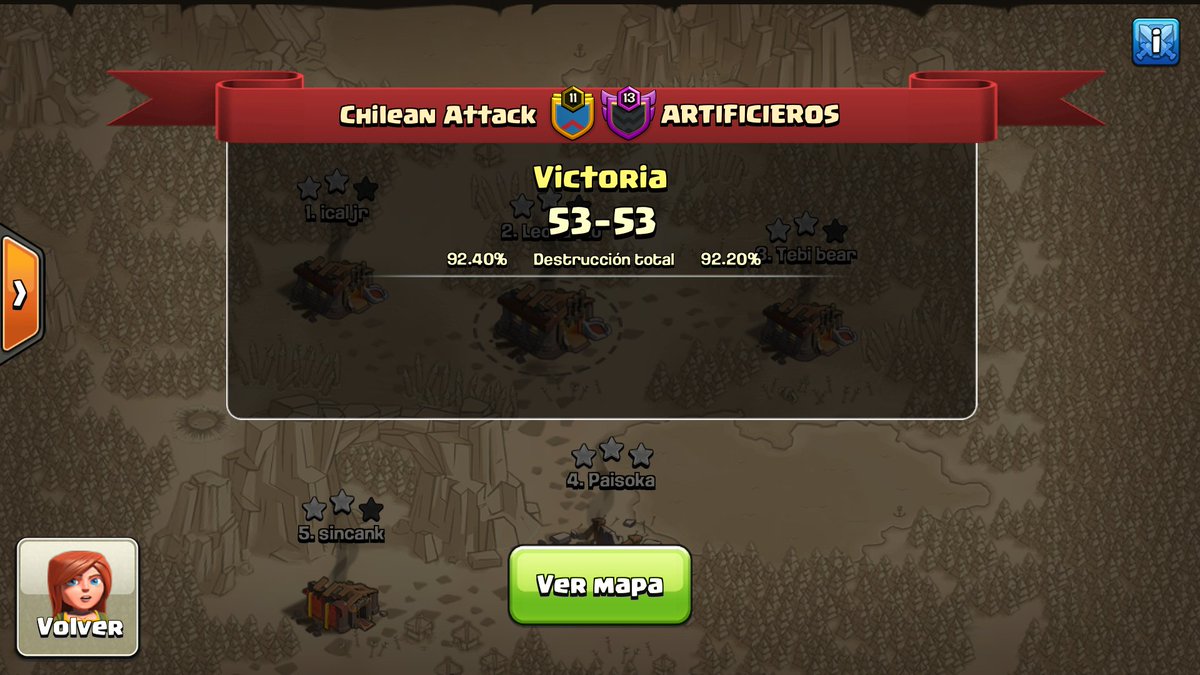 Chilean_Attack's tweet photo. Final muy apretado, pero logramos otra victoria en @LHGCOC  GG @ARTIFICIEROSCoC https://t.co/SFgCzmAYzR