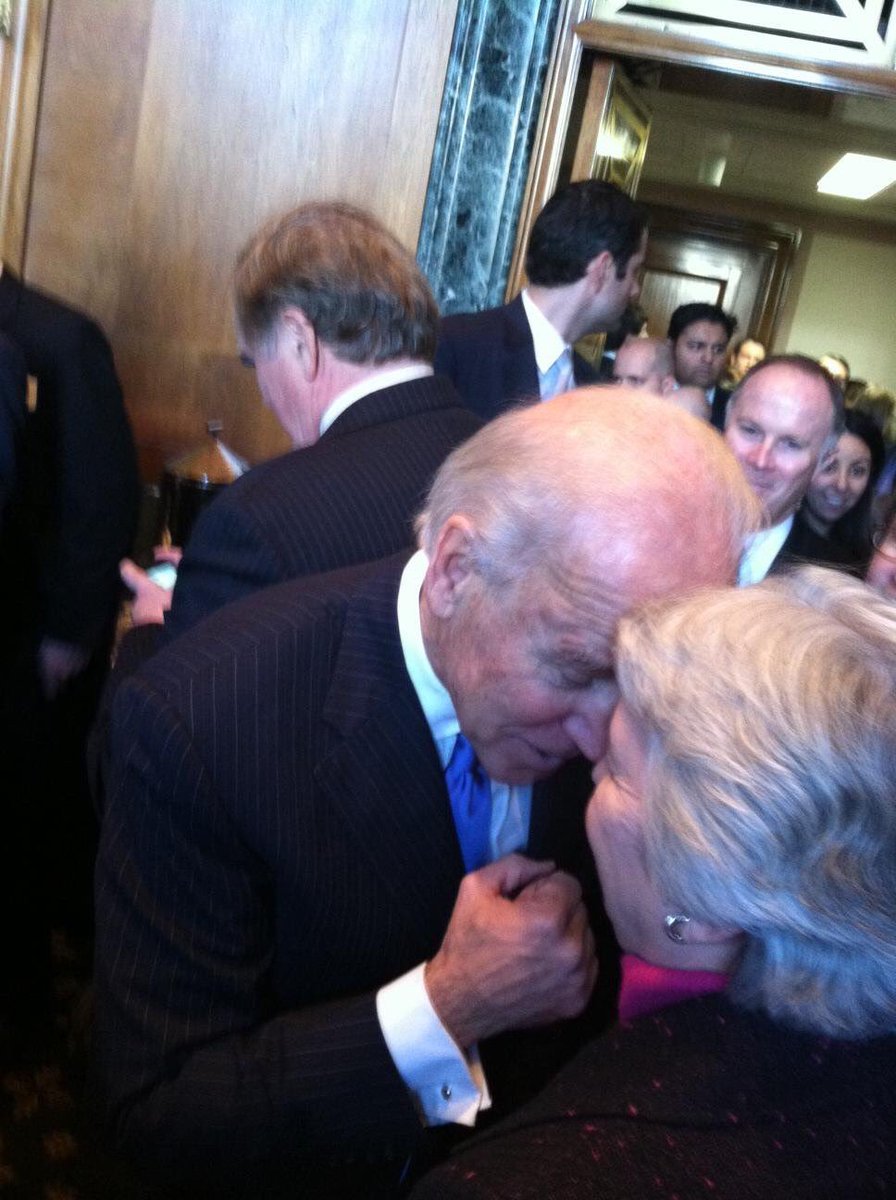 Former Vice President Biden clearly has a problem with:Inappropriate grabbing/touchingJoking about kids datingSmelling hair of girls & womenForceful handling of othersInteracting with young womenWhispering naughty thingsHis behavior around kids