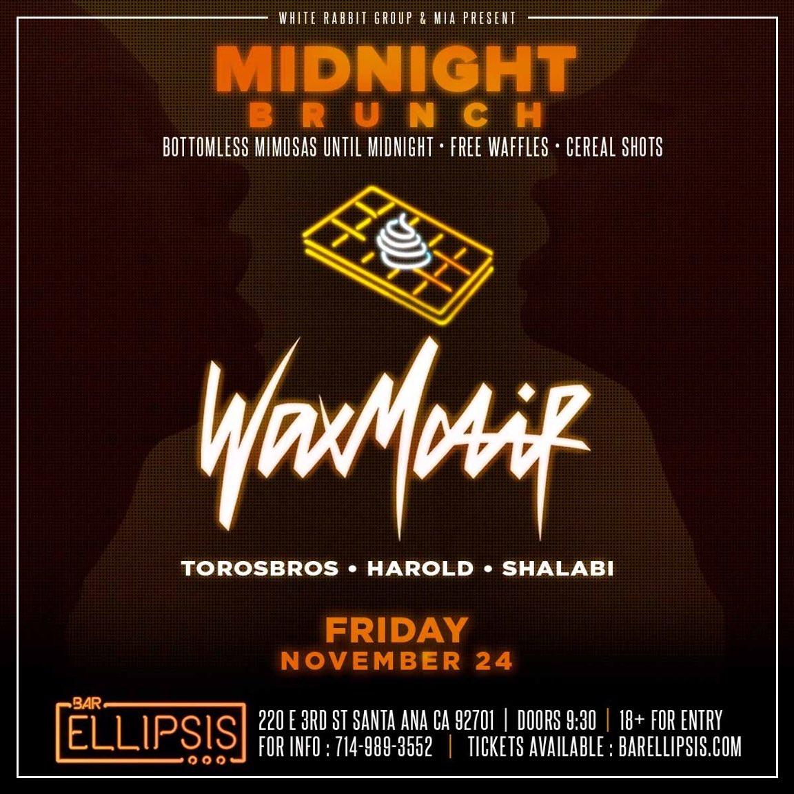 12ambrunch's tweet photo. Special Announcement!
This Friday will be our LAST show at @BarEllipsis (don't worry...we have something shiny &amp; new for you!)

Lets make this night memorable!✨🥞🥂🍾 https://t.co/3M2REKdlF8