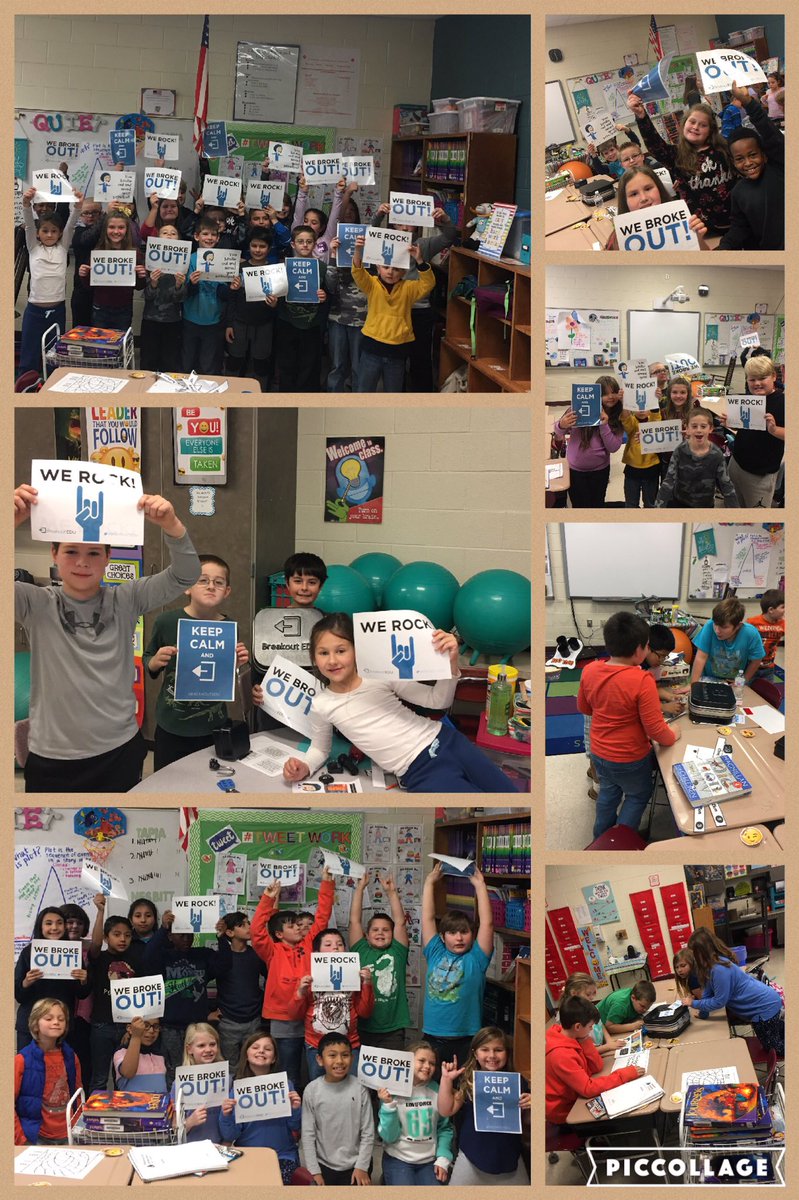 loveteach87's tweet photo. Our 3rd graders "broke out" !!! 
They all succeeded with opening the EDU breakout boxes for story elements! Thanks @AmandaDeaton. https://t.co/esIkIAgSXR