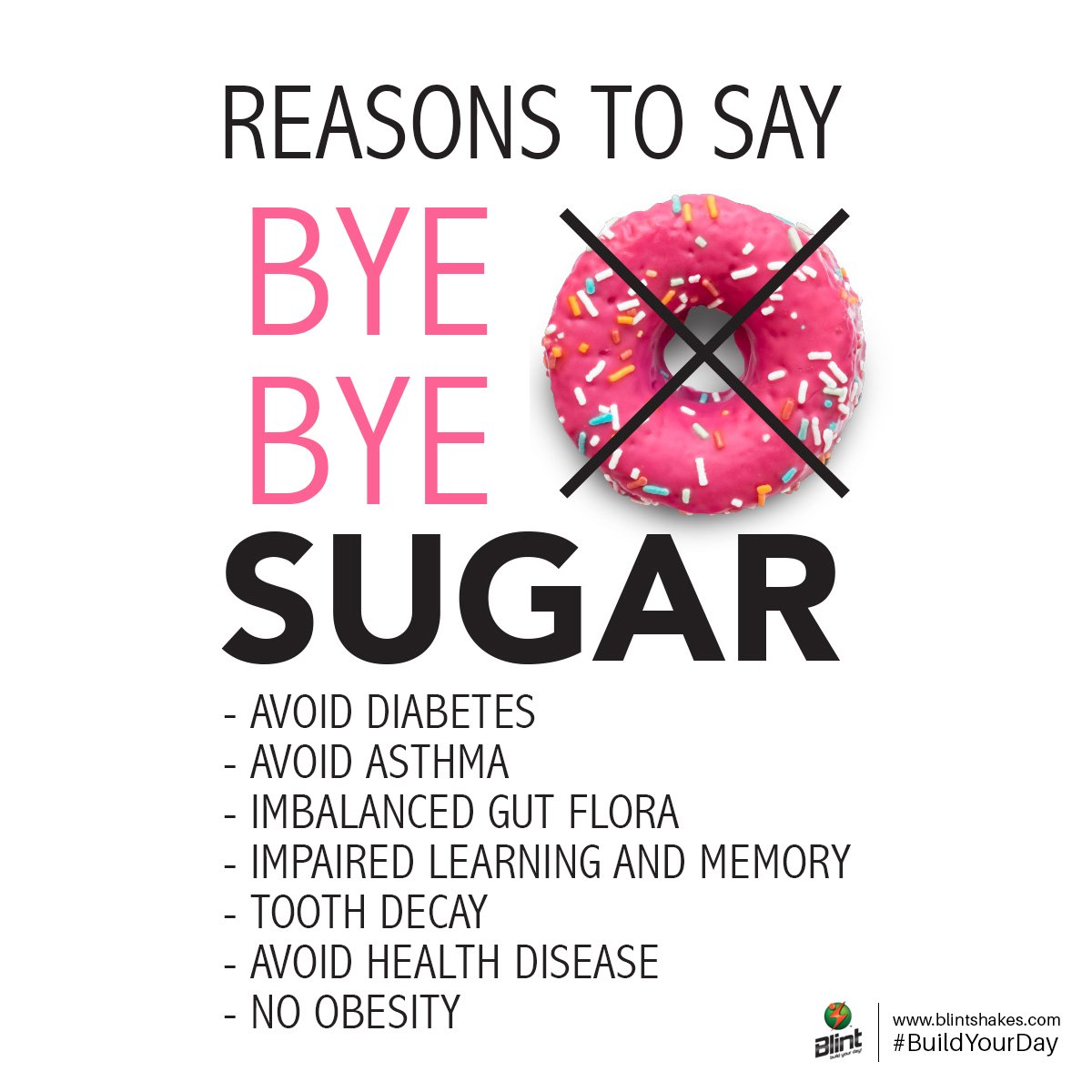 blintshakes's tweet photo. Strong reasons to say bye-bye sugar, your will feel amazing! #BuildYourDay #NoSugar #AvoidSugar #SugarFree #Nutrition #HealthyEating #HealthyFood https://t.co/66oVZWkawT