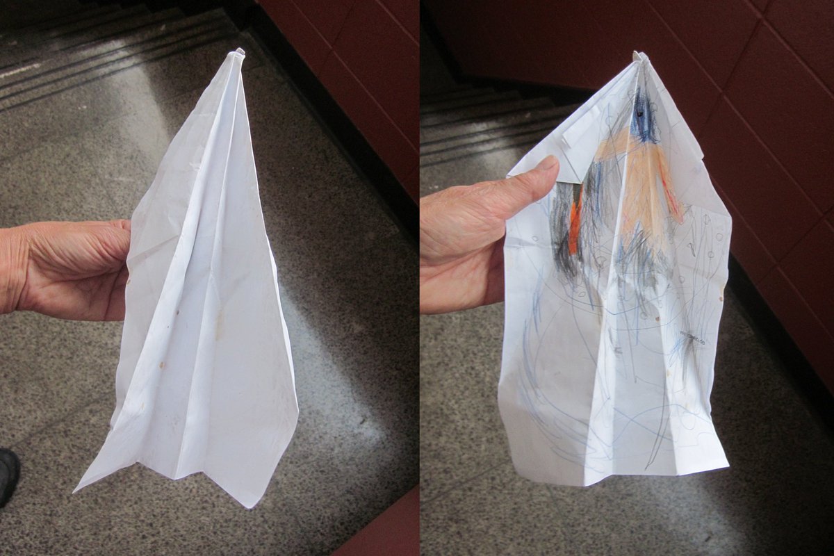 Another 'found' paper plane. This one from Berlin, Germany &amp; brought via an international flight to Canada's Kitchener [formerly named 'Berlin'!]