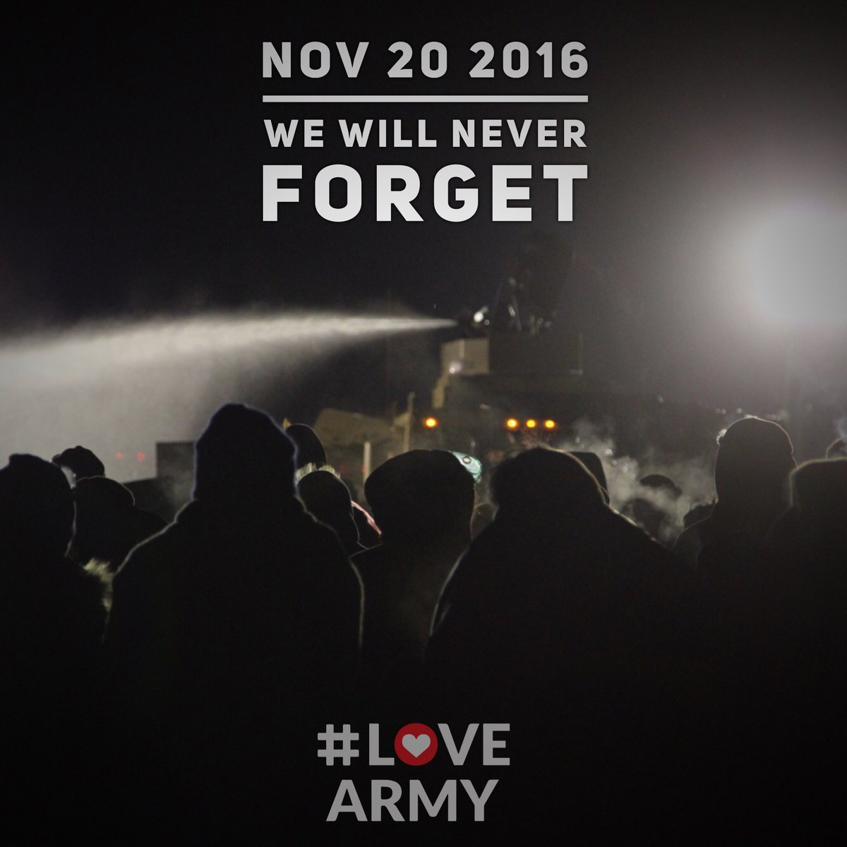 WeAreLoveArmy's tweet photo. One year since #BackWaterBridge Take action to ask North Dakota to #DropDAPLcharges against water protectors👇https://t.co/d7Q1F6vdrU #NoDAPL https://t.co/UyHfIDF52J