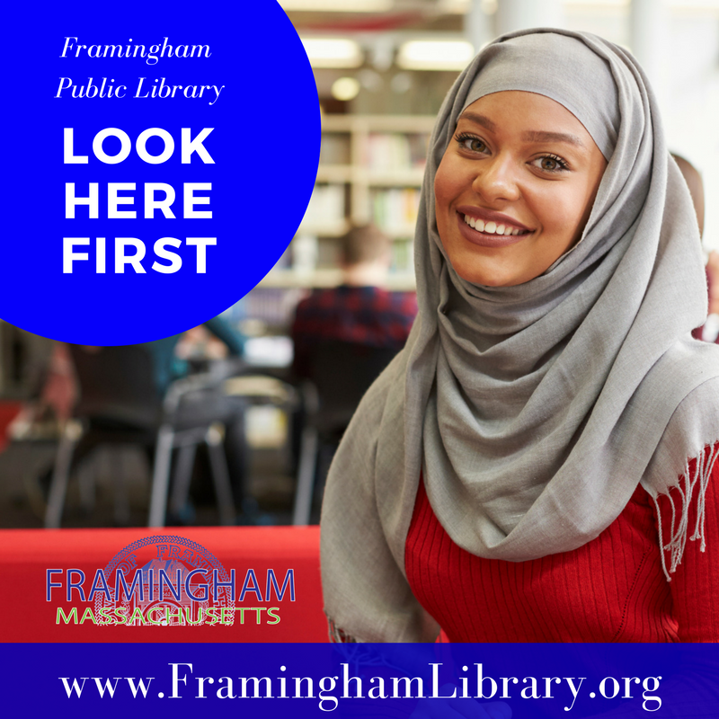 Framingham_MA's tweet photo. Find a good book and start a great conversation. #ReadABook #LookHereFirst #Framingham @FramPub https://t.co/uIa3hP2rcm